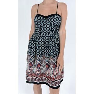 Xhilaration Paisley Printed Fit and Flare Corset Sundress Dress Size Medium